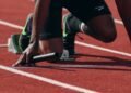 Runners taking part in an outdoor sports event