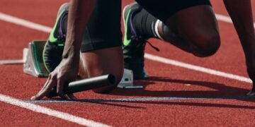 Runners taking part in an outdoor sports event