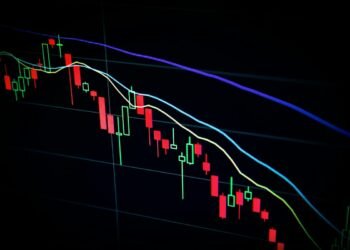 Financial market charts displayed on a monitor