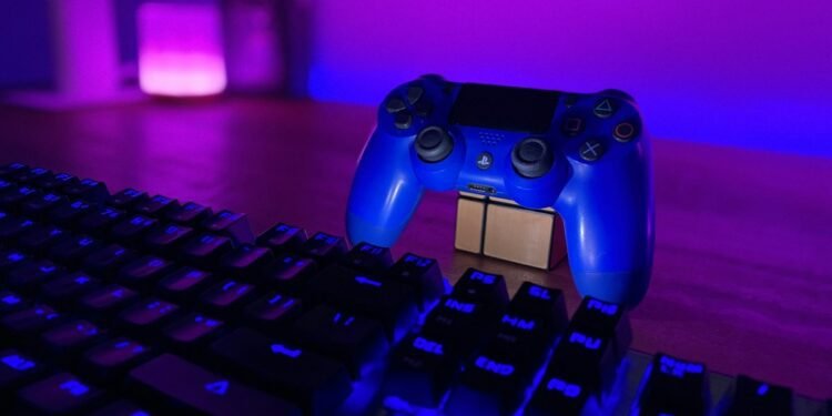 Video game controller and illuminated keyboard