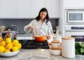 Home cooking preparation in a kitchen