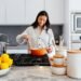 Home cooking preparation in a kitchen