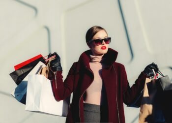 Selection of clothing hanging in a shop